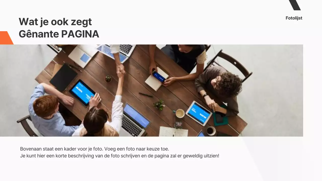 Een eenvoudig zakelijk voorstel in oranje en zwart-wit