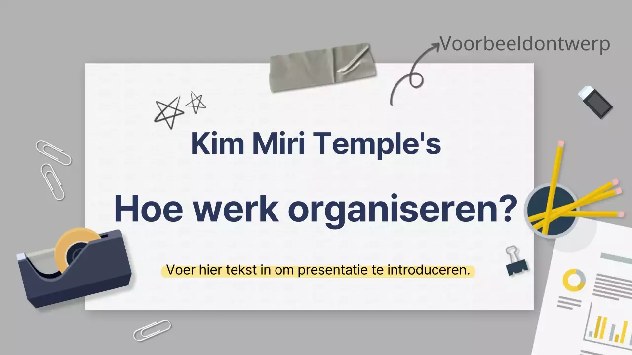 Een grijze en marineblauwe zakelijke organisatiepresentatie