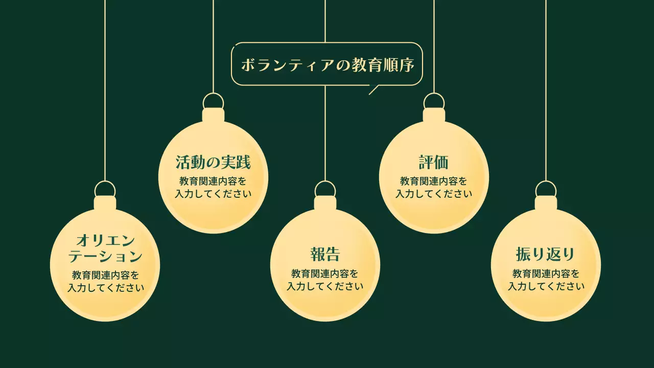 緑 モダン ボランティア 予定表 プレゼンテーション