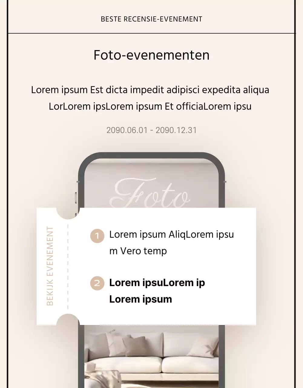 Basisstijl in zwart en beige Merkverklaring handel