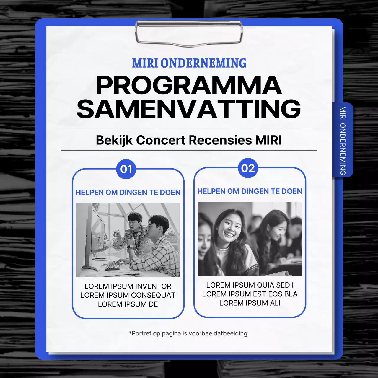 Promoot een eenvoudig rood en blauw praatconcert