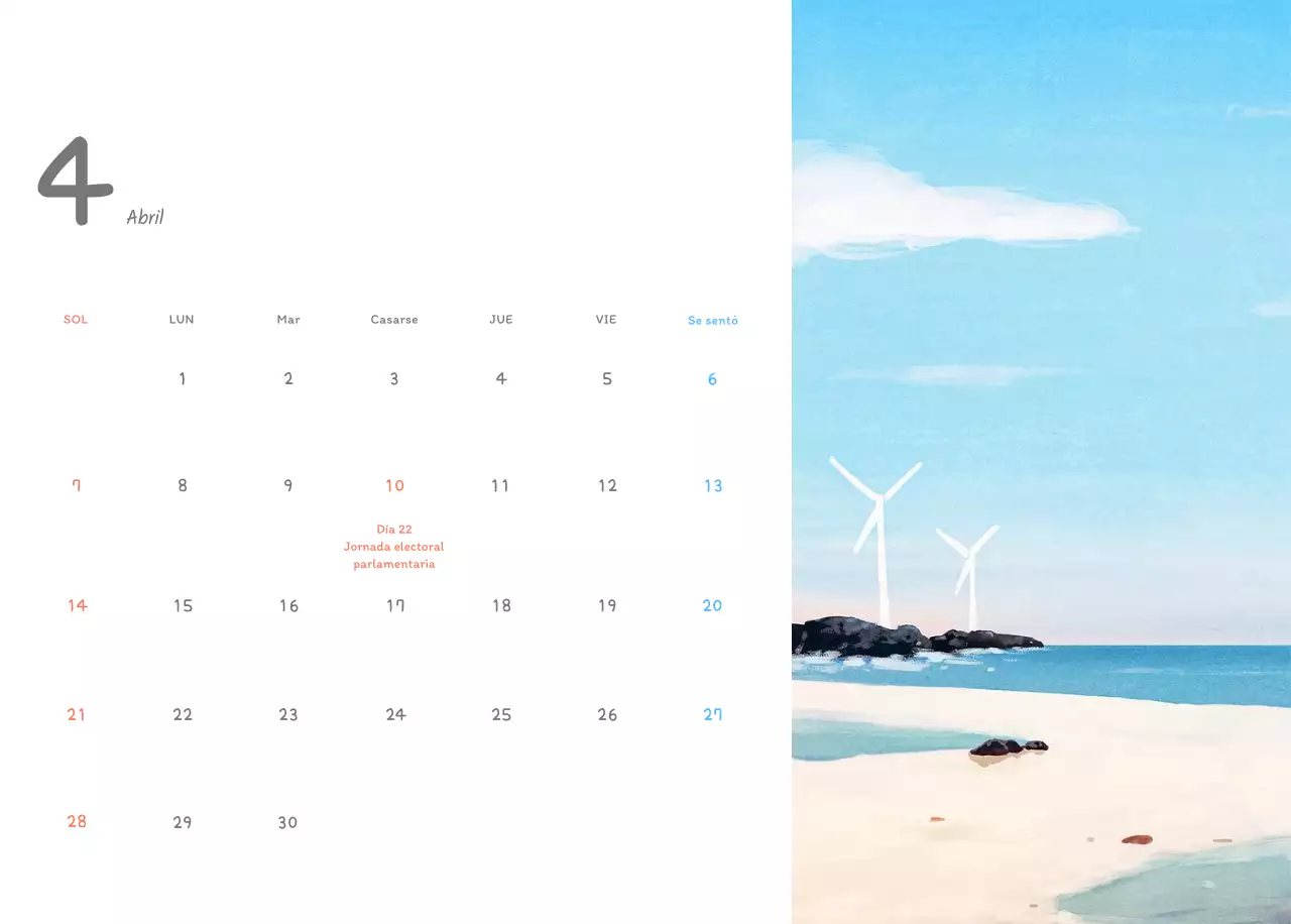 Simpáticos calendarios con adorables ilustraciones
