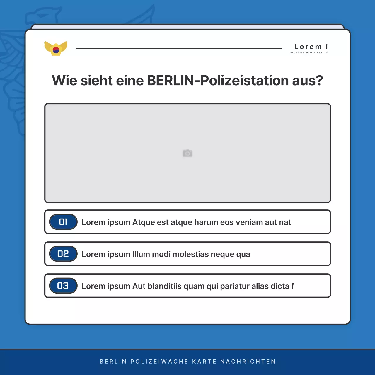 Standard-Newsletter der Polizeidienststelle in Blau und Marineblau