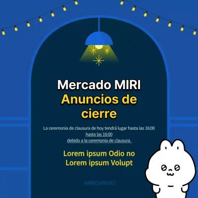 Un anuncio de fin de año minimalista en azul y amarillo