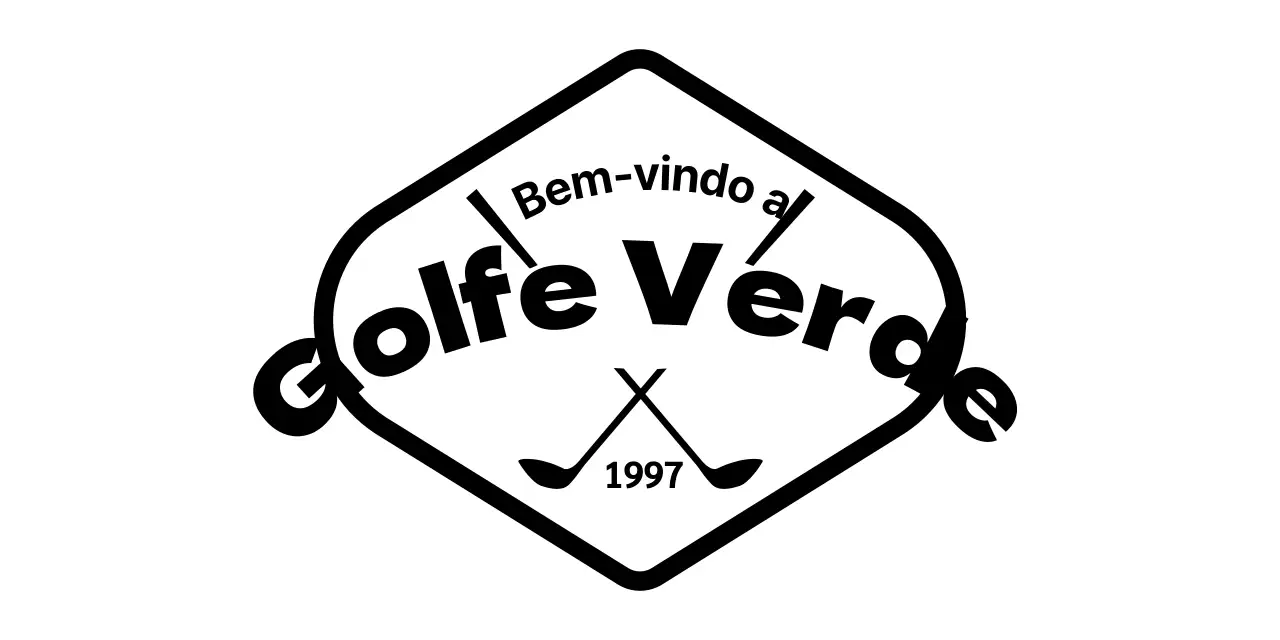 Conceito simples de taco de golfe com logótipo de golfe e caligrafia