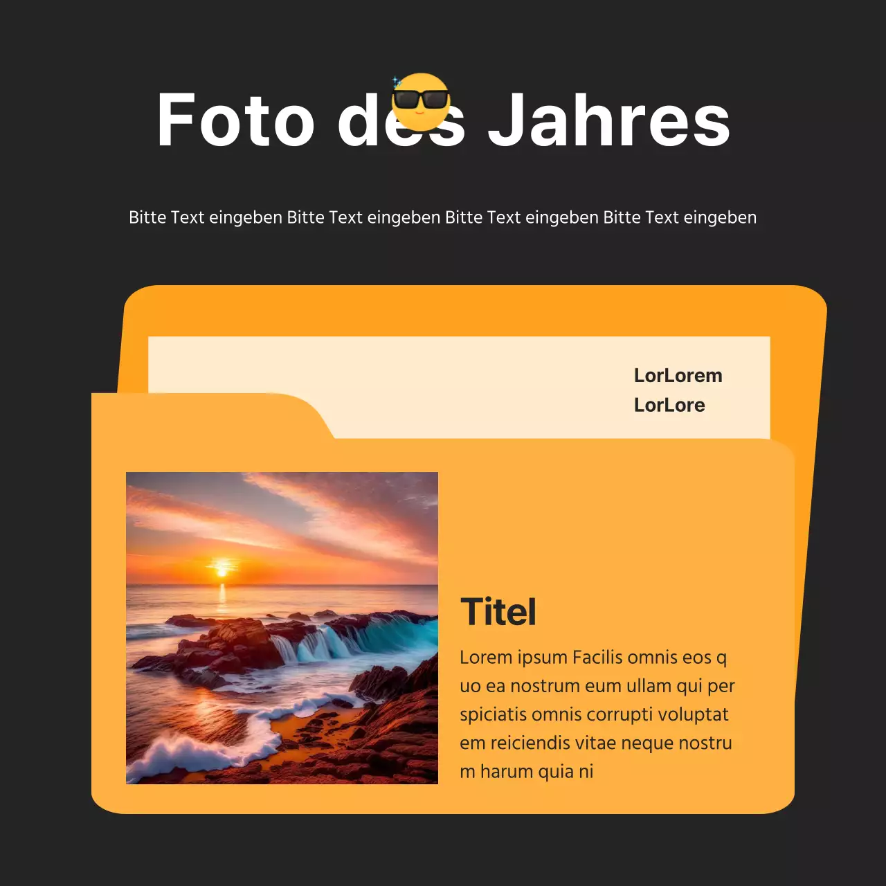 Tipps zum Jahresausklang für schwarz-orangefarbene Pop-Art