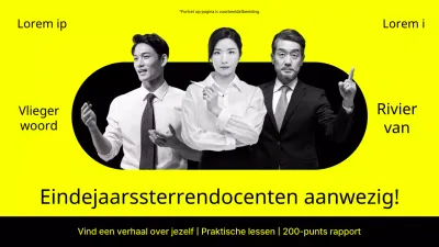 Promoot een eenvoudige speciale lezing aan het einde van het jaar in geel en zwart