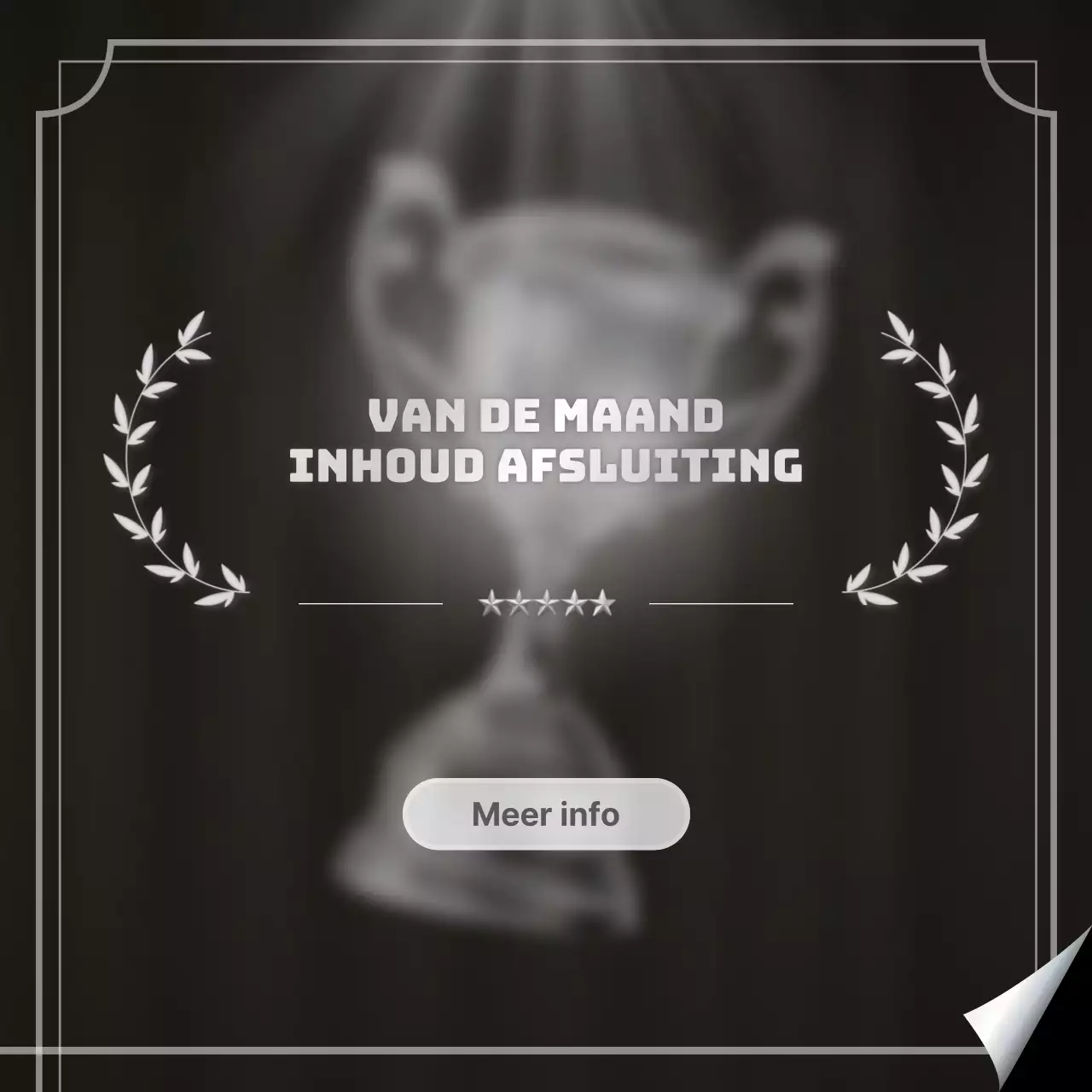 Moderne afsluitende inhoudsadvertentie in zwart en zilver