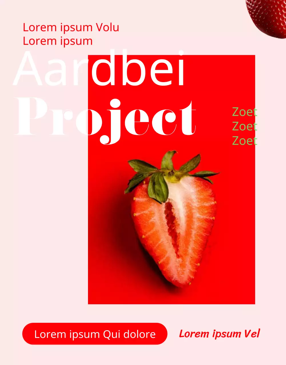 Promoot de verkoop van rode, mooie aardbeiengereedschappen