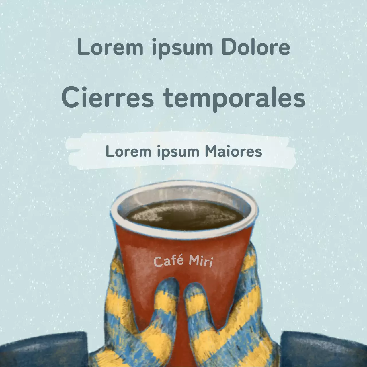 Un bonito aviso de invierno en azul claro