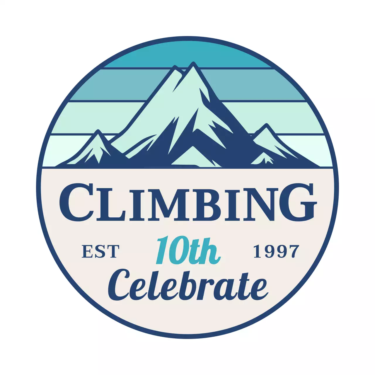 Simple concept for a hiking club with mountain illustrations and serif typeface