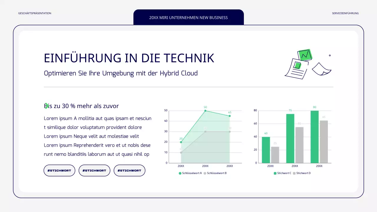 Ein einfaches grünes und graues neues Dienstleistungsangebot