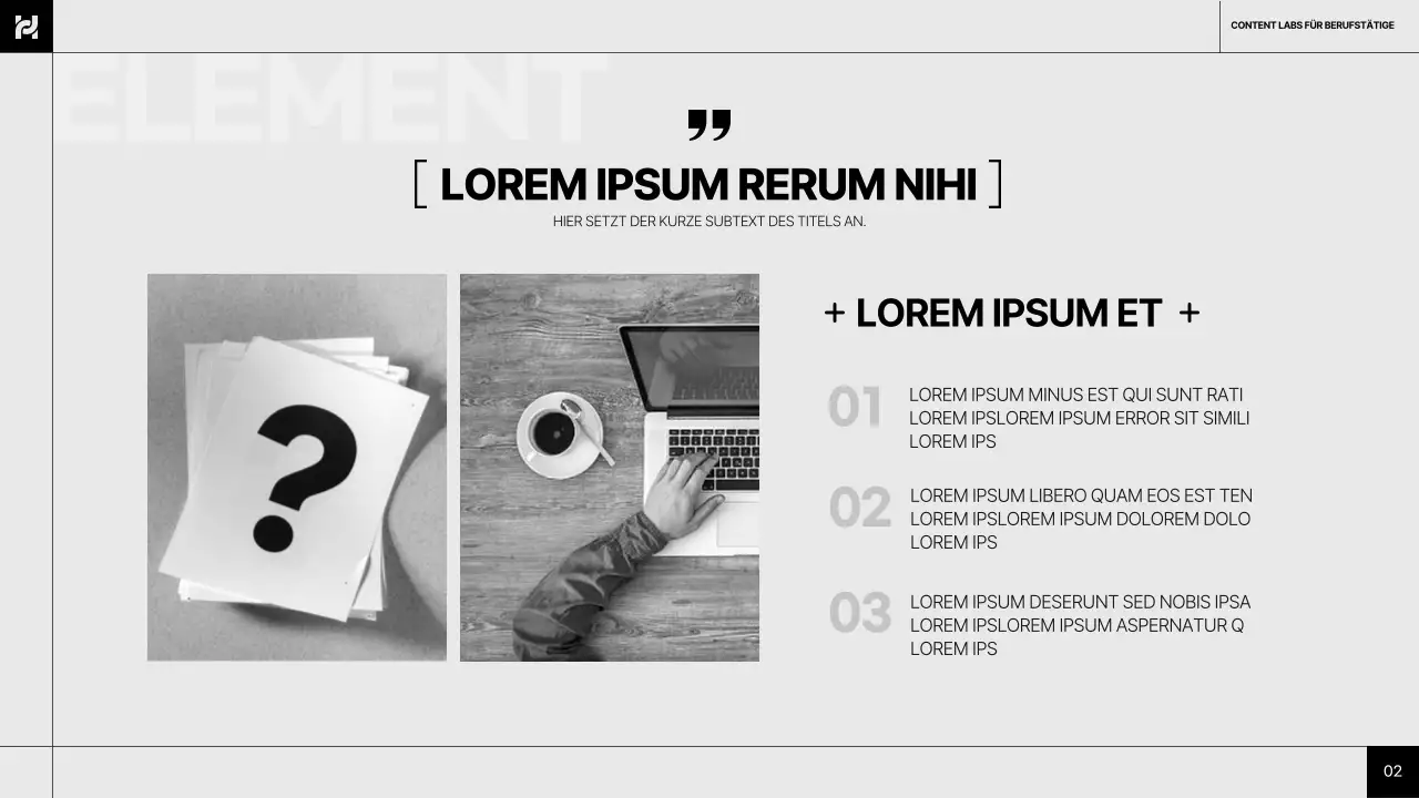 Einfacher, grauer und schwarzer, gemeinsamer Layout-Bericht