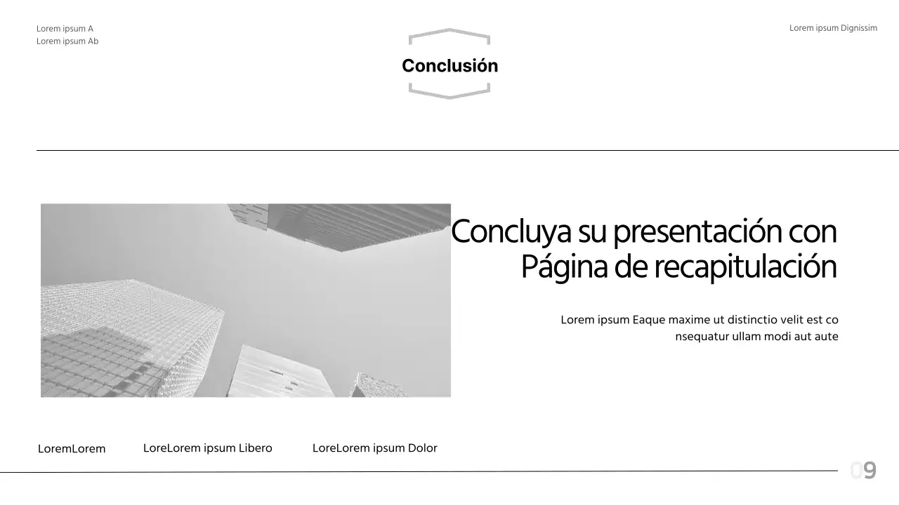 Informe en blanco y negro con un diseño moderno