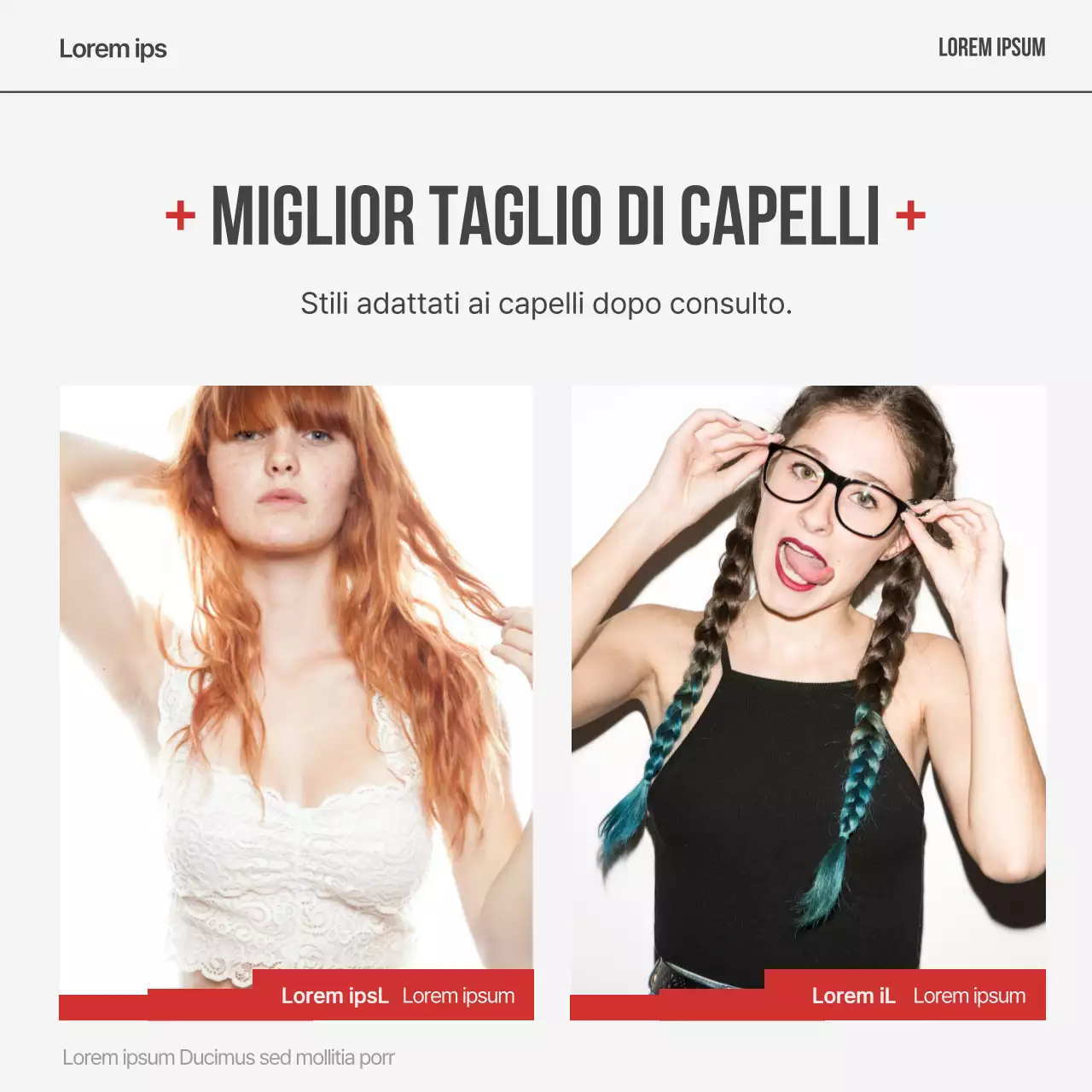Post del marchio di capelli moderni Red