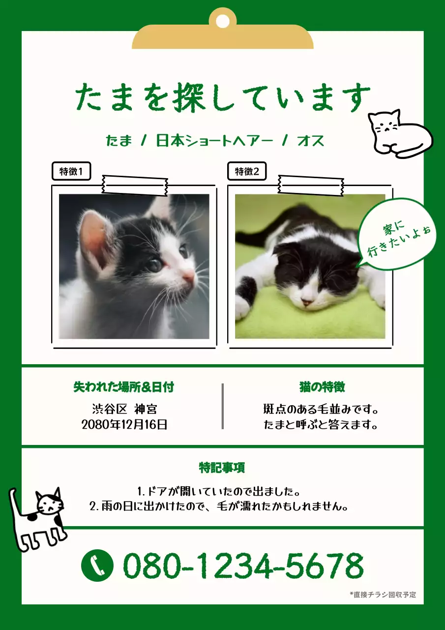 無料 里親募集チラシ Wordテンプレート