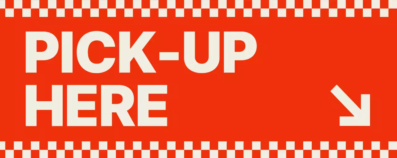Instructions for a red, checkerboard vintage-inspired pickup order