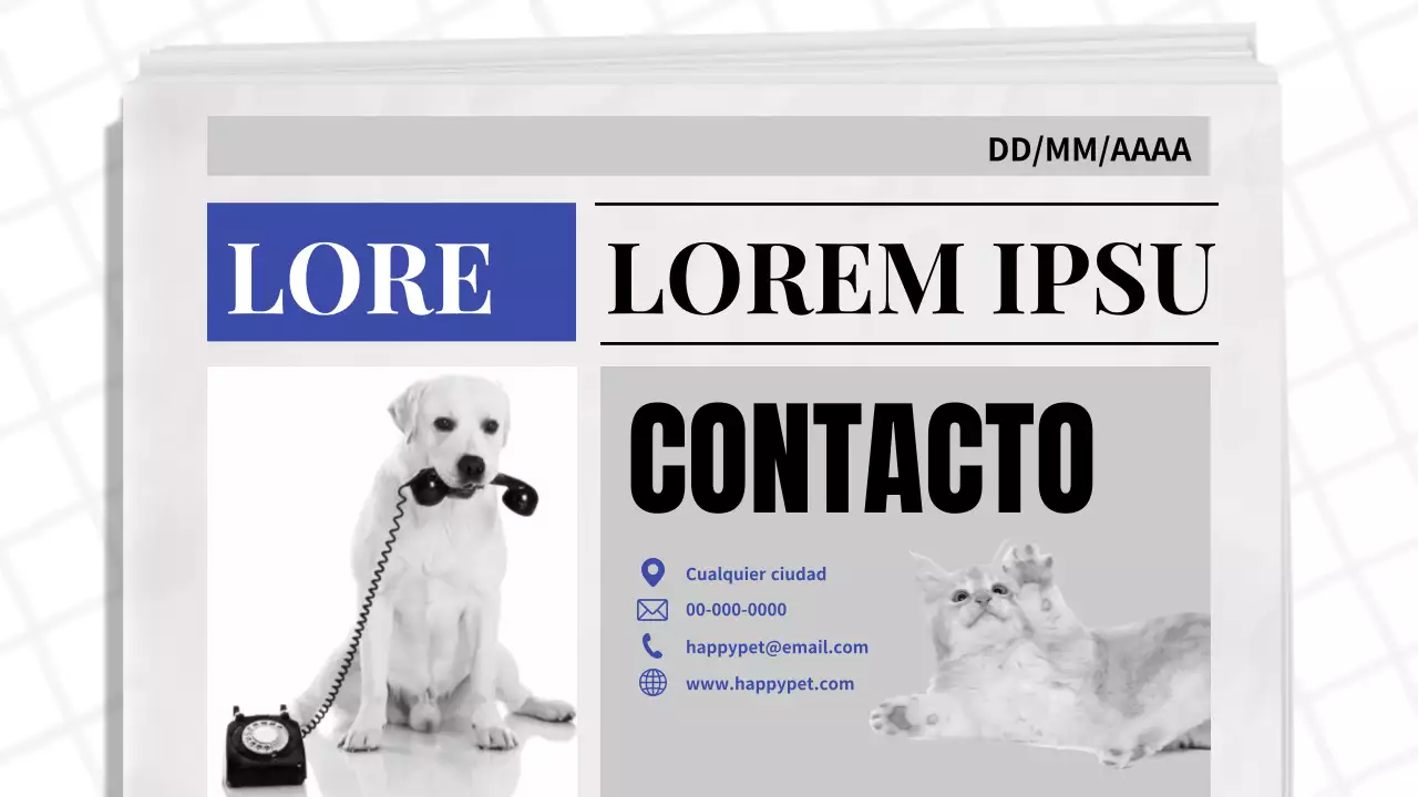 Tema de periódico clásico azul y negro Informe de empresa