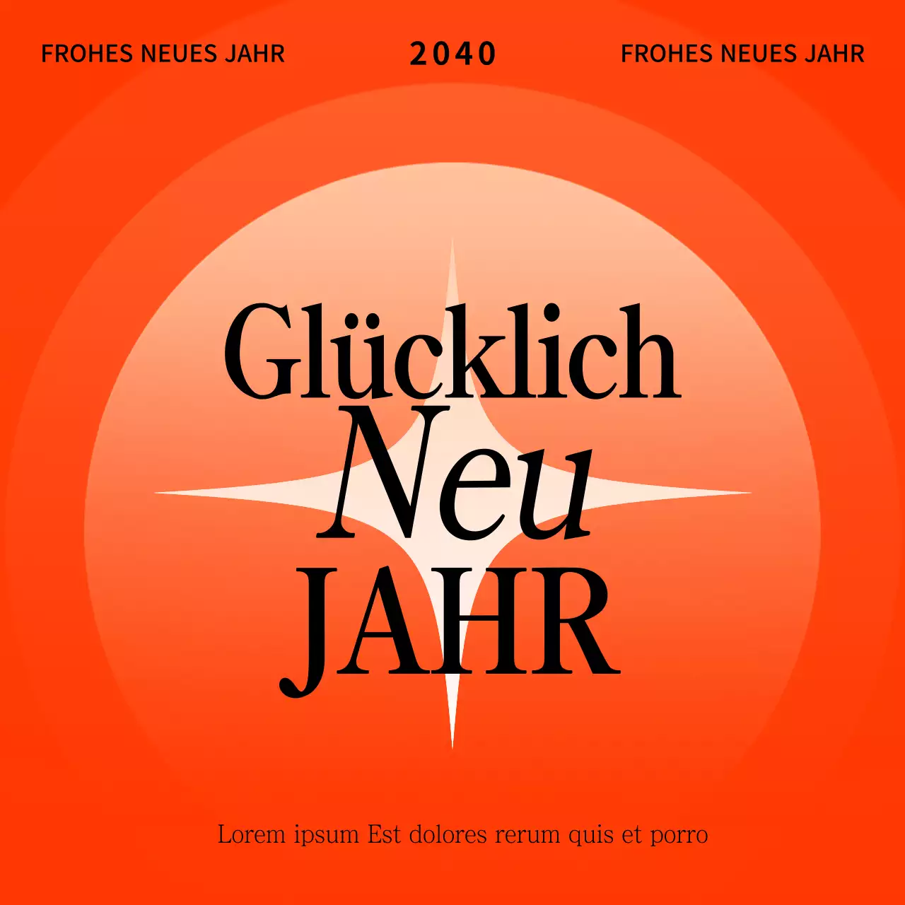 Werben Sie für eine Marketingvorlage für das neue Jahr in Orange und Minze