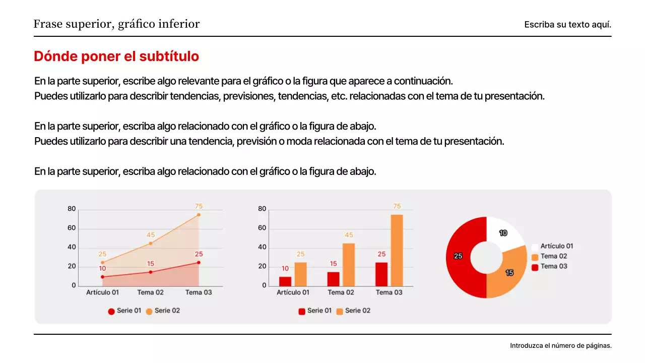 Una presentación básica en rojo y gris