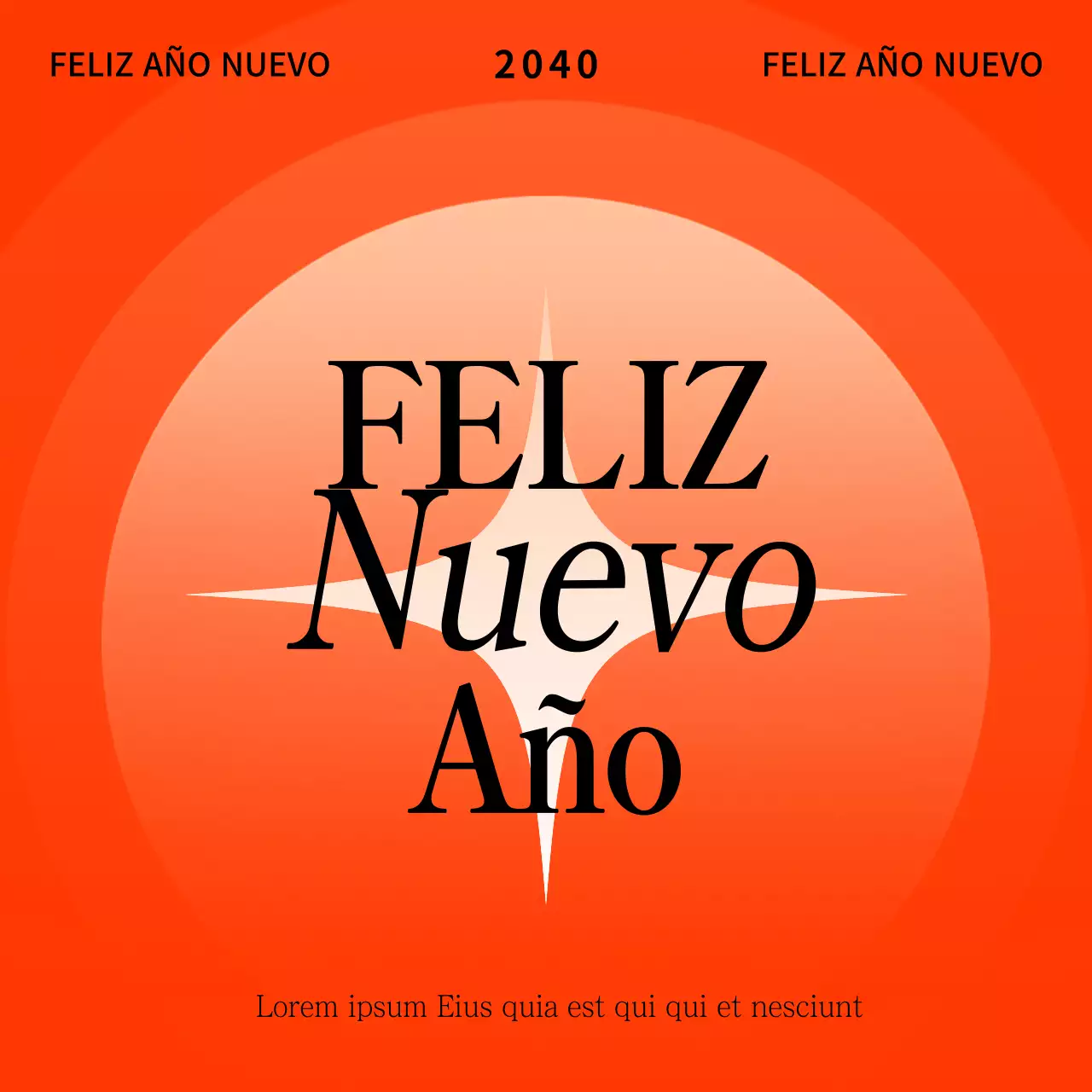 Promueva una plantilla de marketing de Año Nuevo en naranja y menta