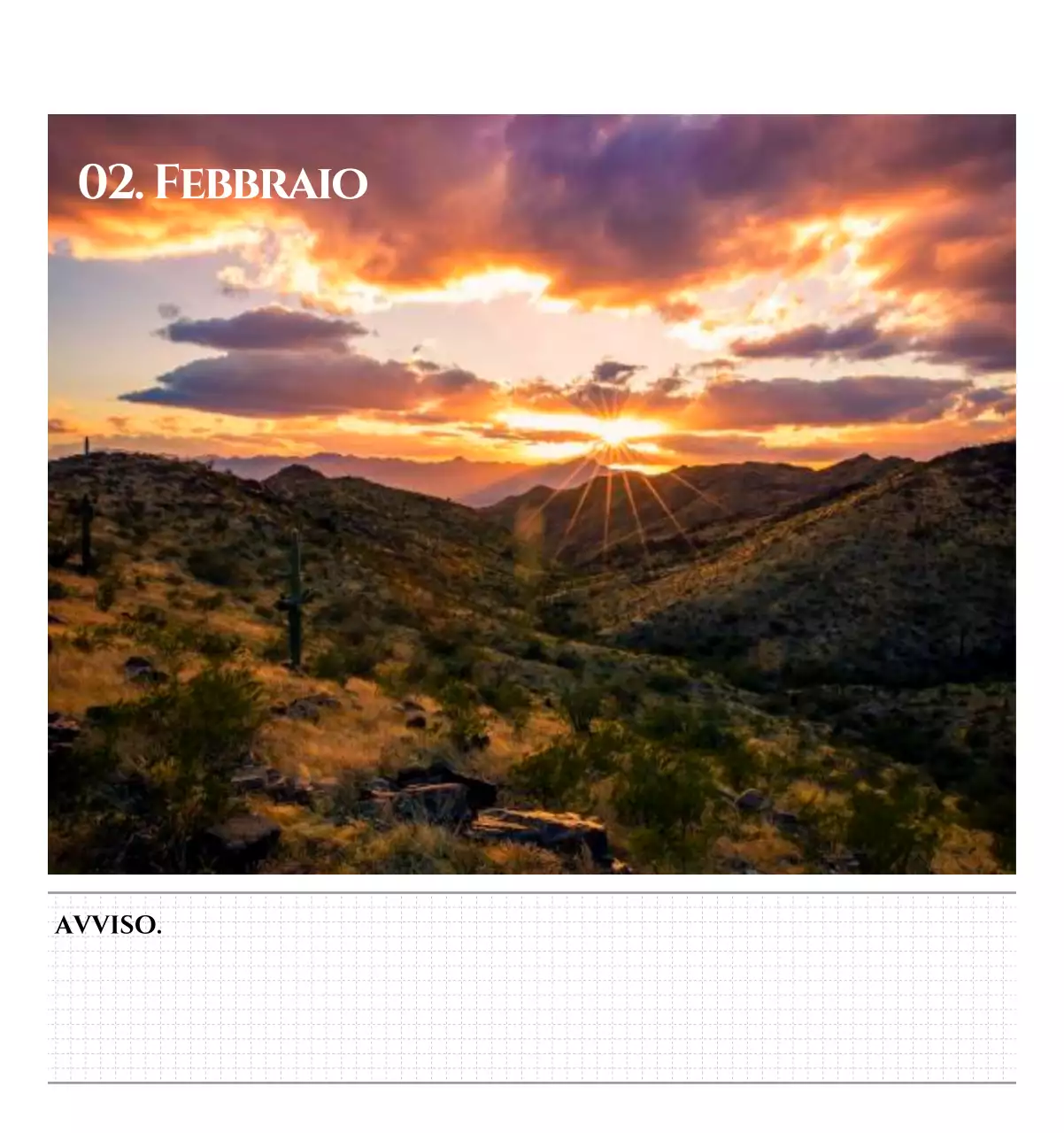 Calendario da parete in stile semplice con concetto di fotografia di viaggio emozionale in bianco e nero