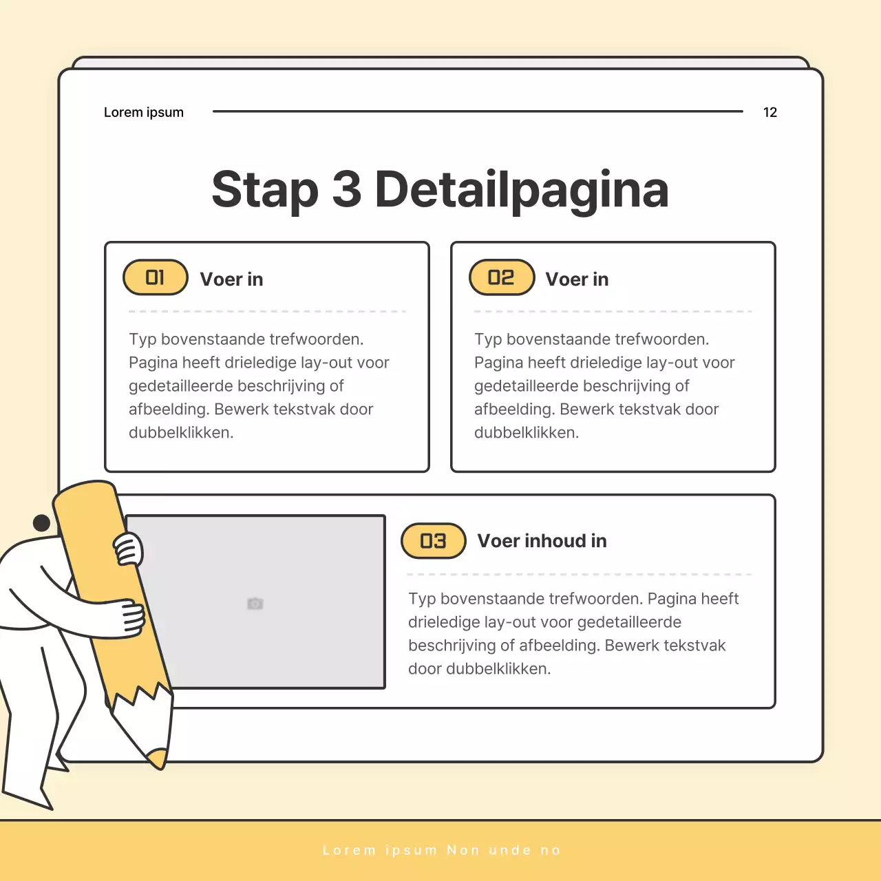 Een eenvoudige geel-witte nieuwsbriefpost van het welzijnskantoor