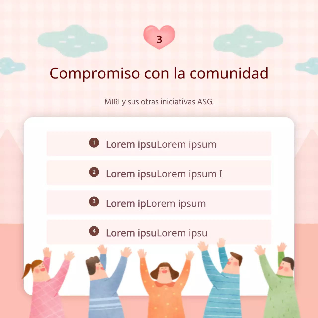 Informe corporativo de gestión ESG en rosa y azul claro