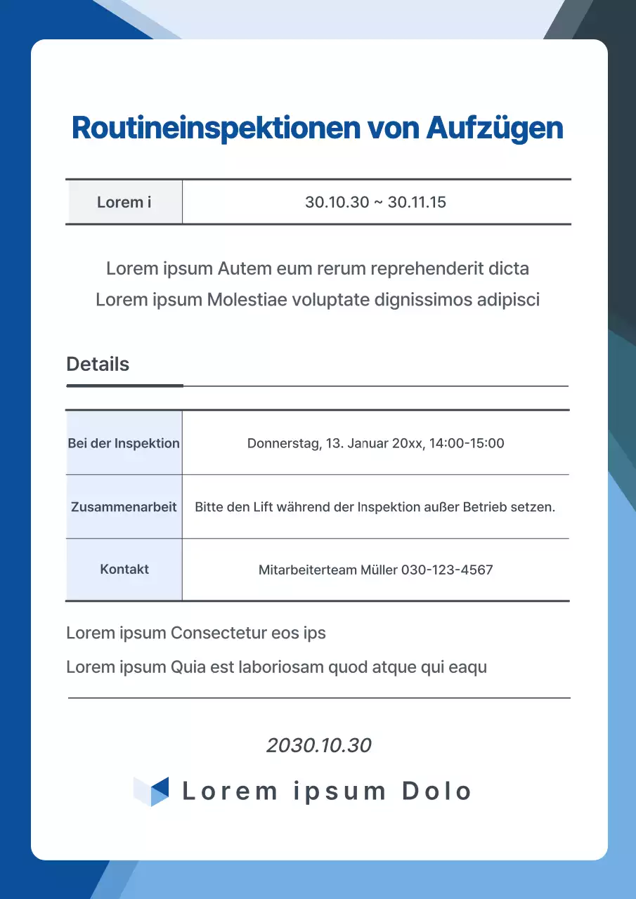 Schlichter Stil in Marineblau Wartungspfosten für Aufzüge