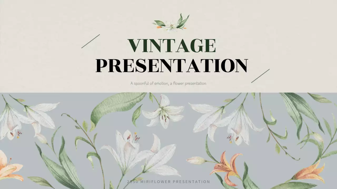 Beige Vintage Flower Presentation