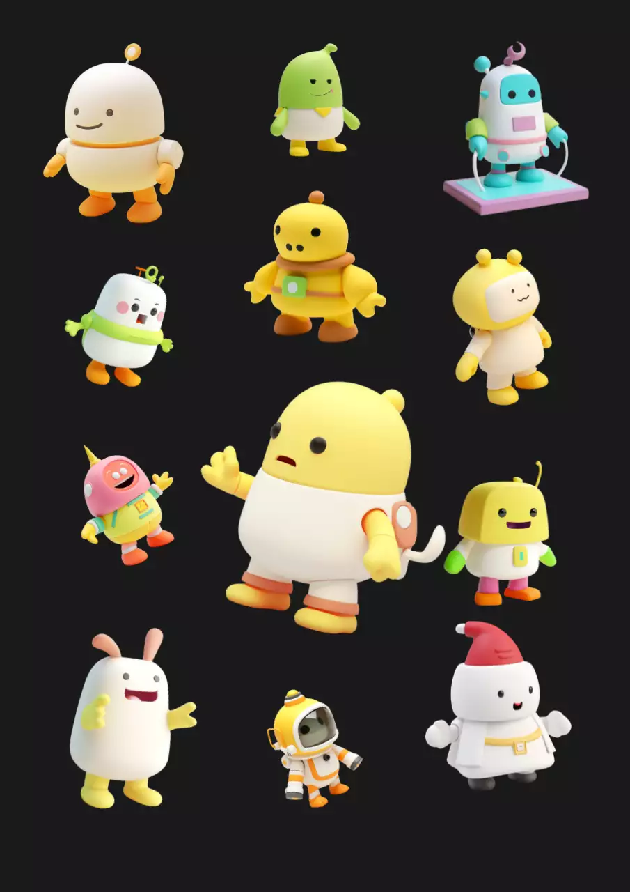 Una collezione di simpatici adesivi alieni