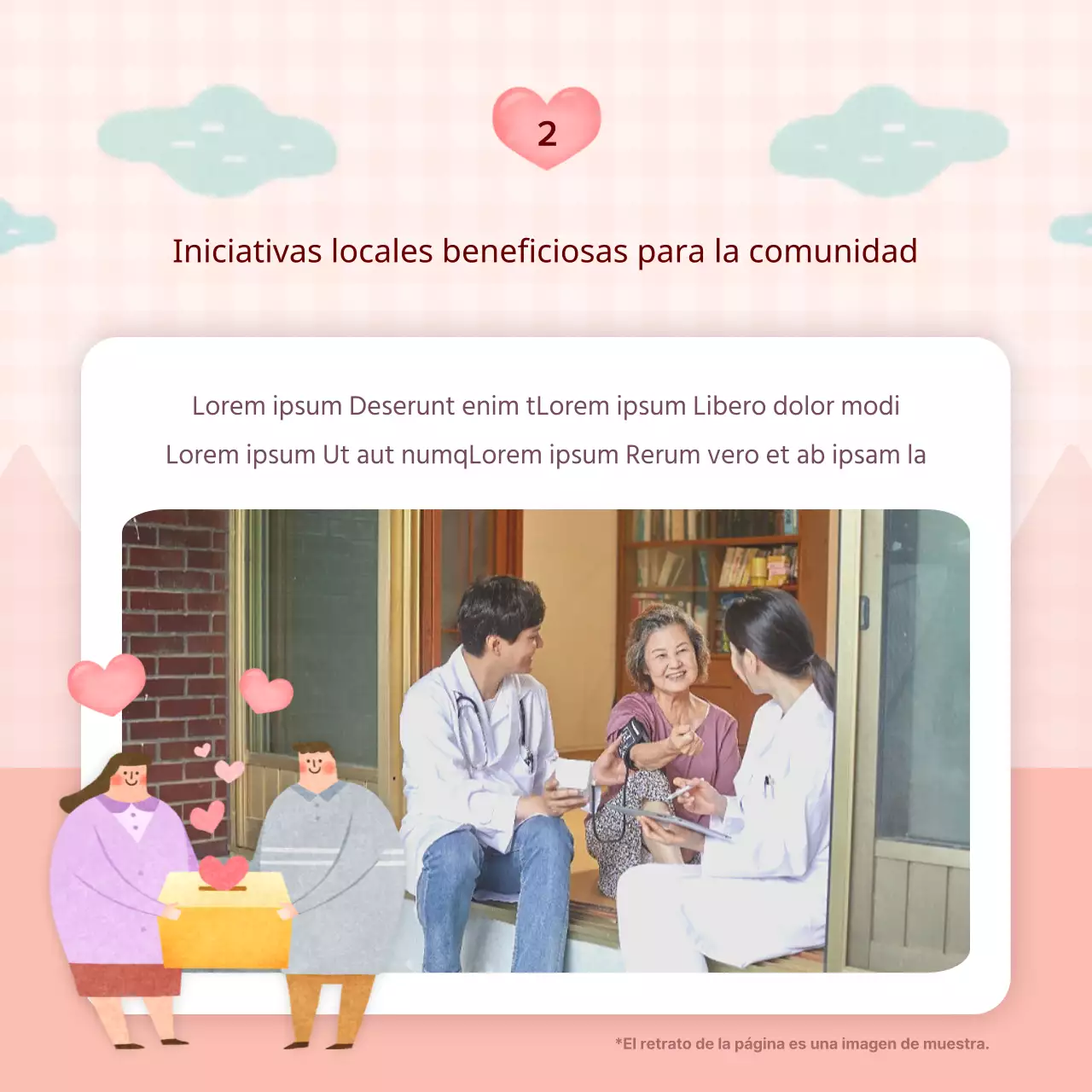 Informe corporativo de gestión ESG en rosa y azul claro