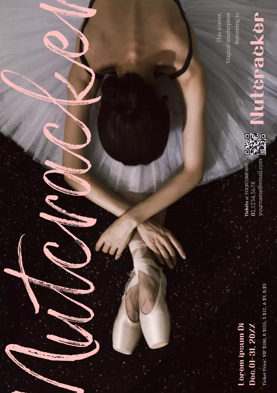 White Elegant Ballet Event Poster