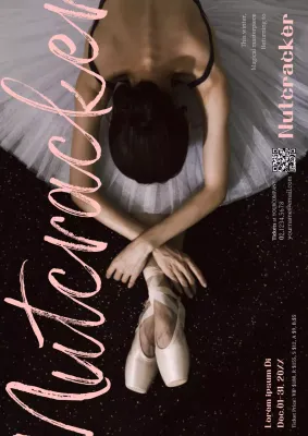 White Elegant Ballet Event Poster