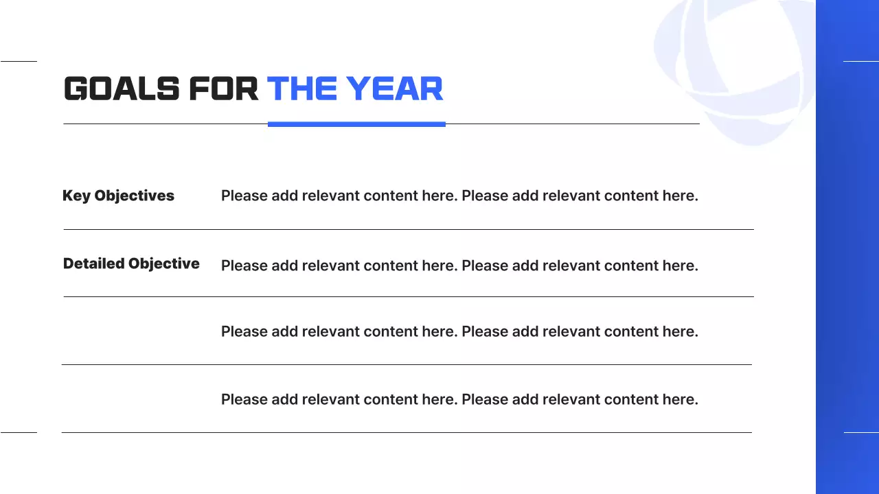 A simple year-end performance report in blue