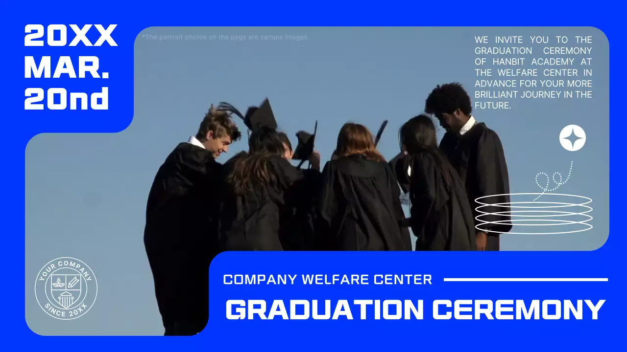 블루 모던 졸업 발표 유튜브 썸네일