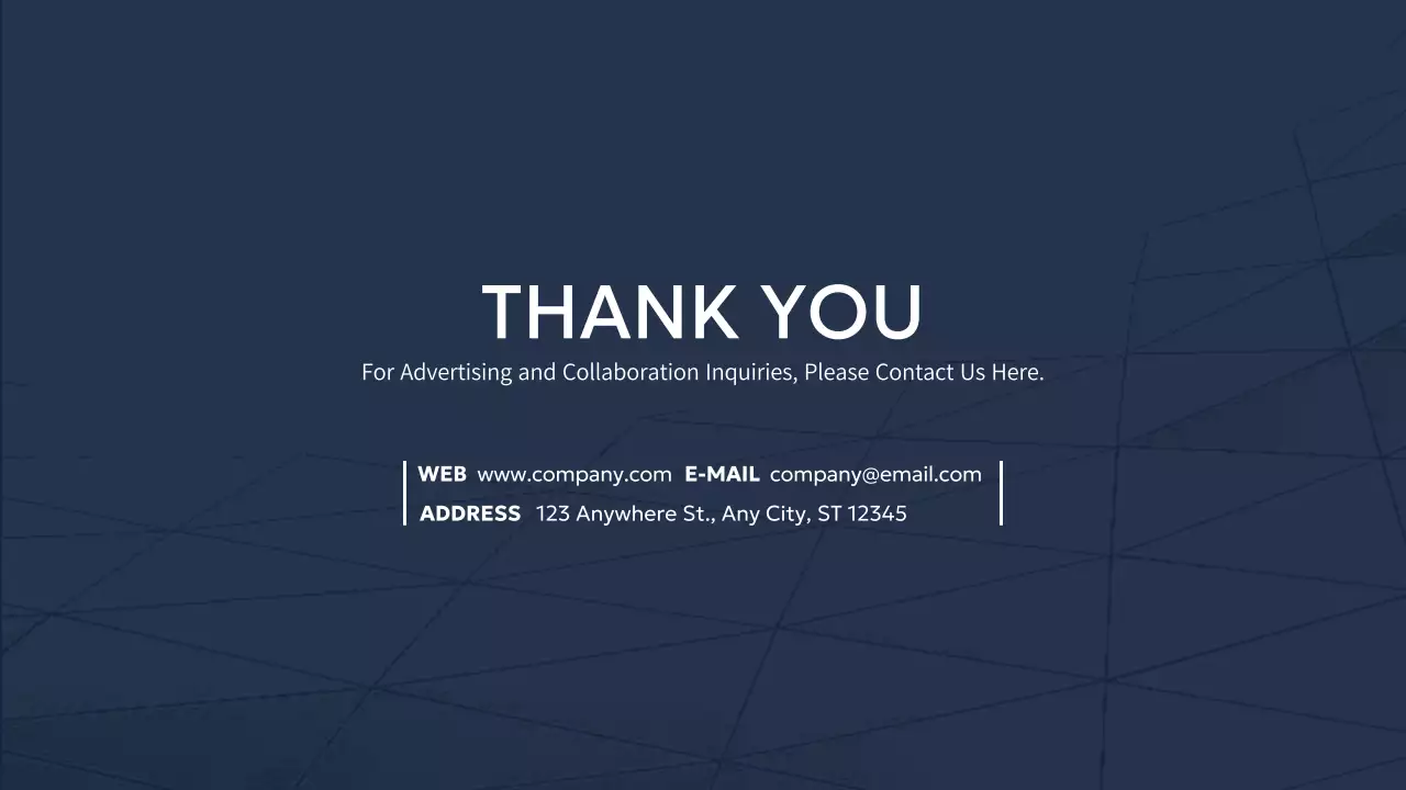 남색과 흰색의 모던한 스토리텔링 회사 소개서