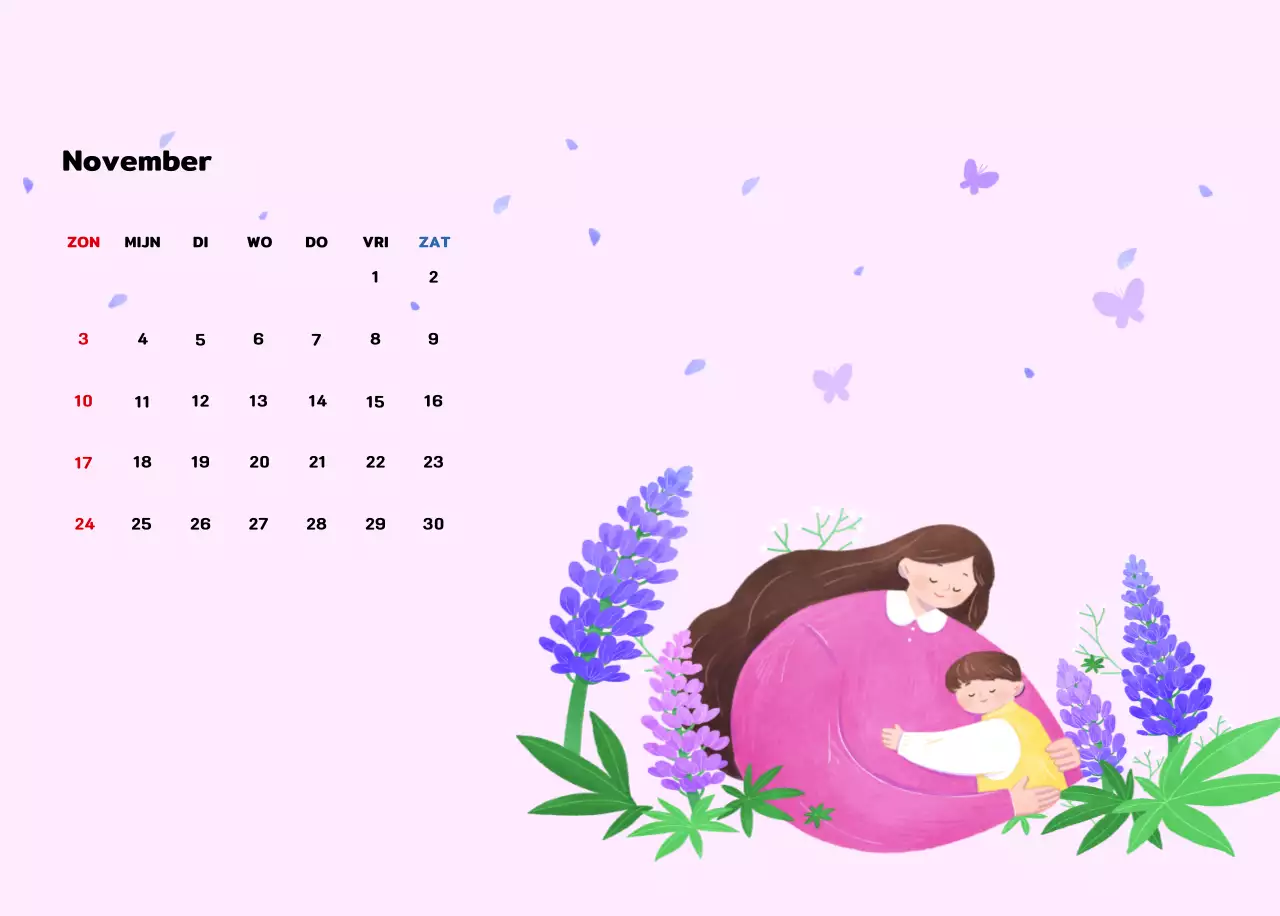 Een warme, geïllustreerde nieuwjaarskalender