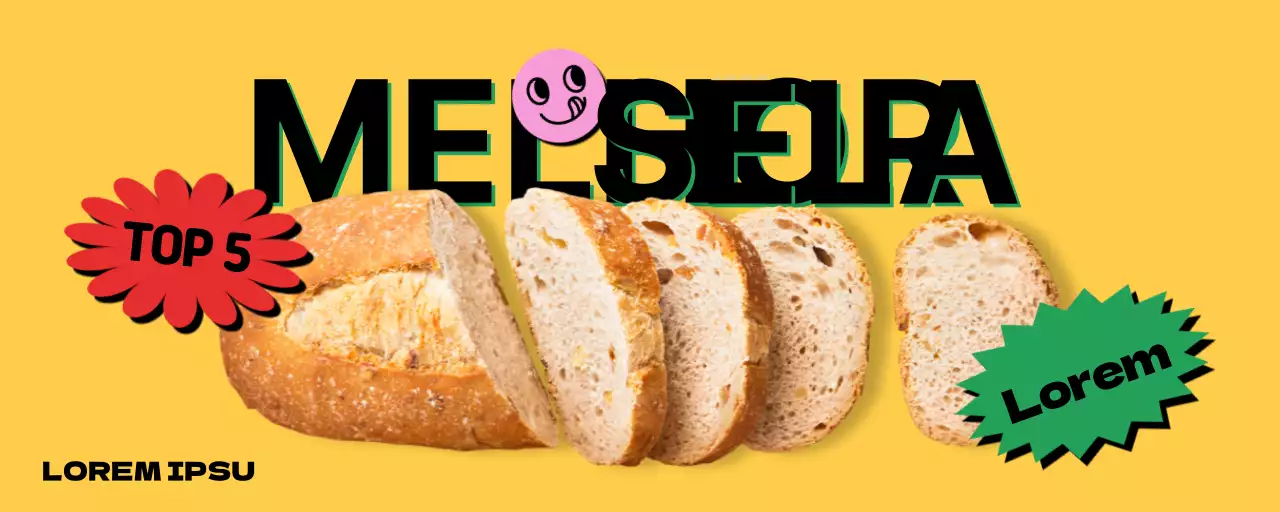 Promover a sua padaria de conceito amarelo e moderno