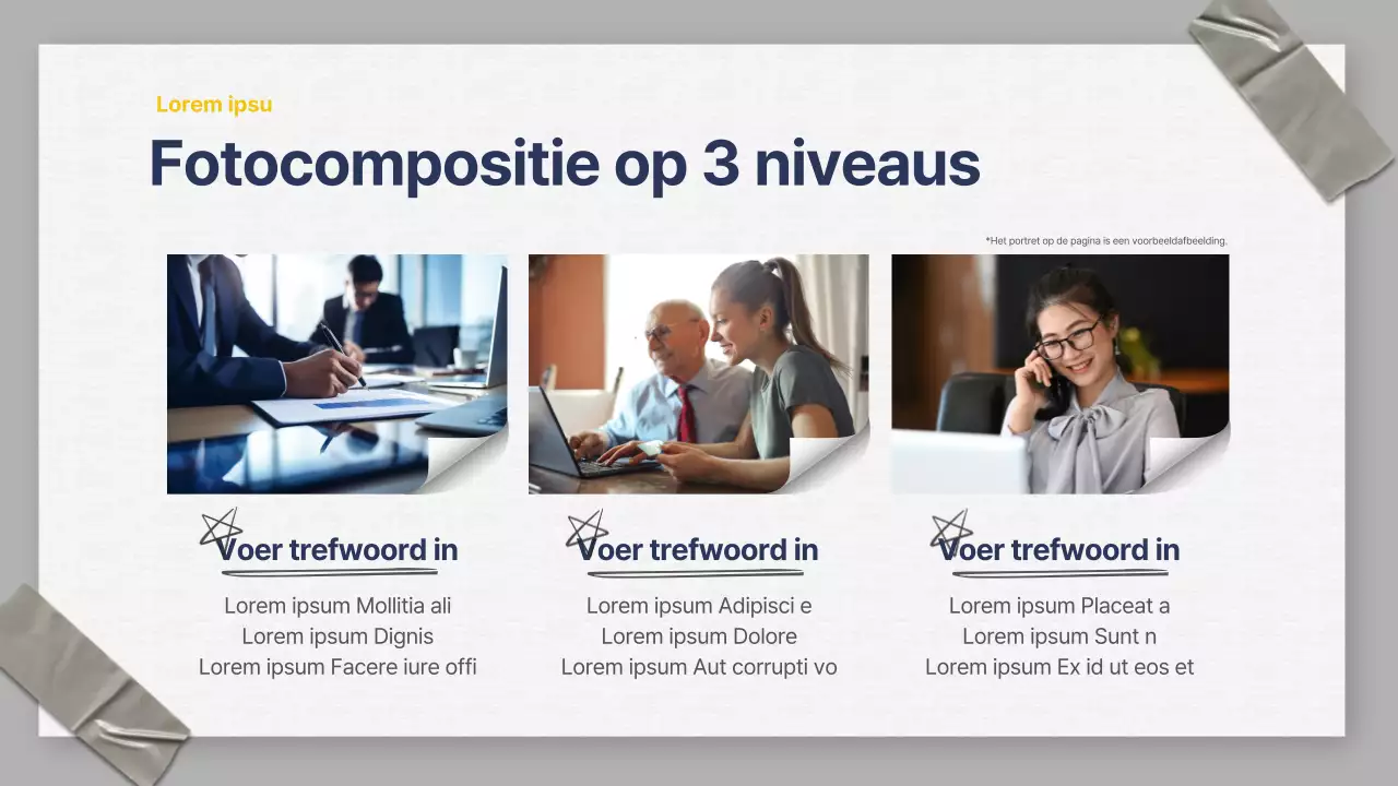 Een grijze en marineblauwe zakelijke organisatiepresentatie