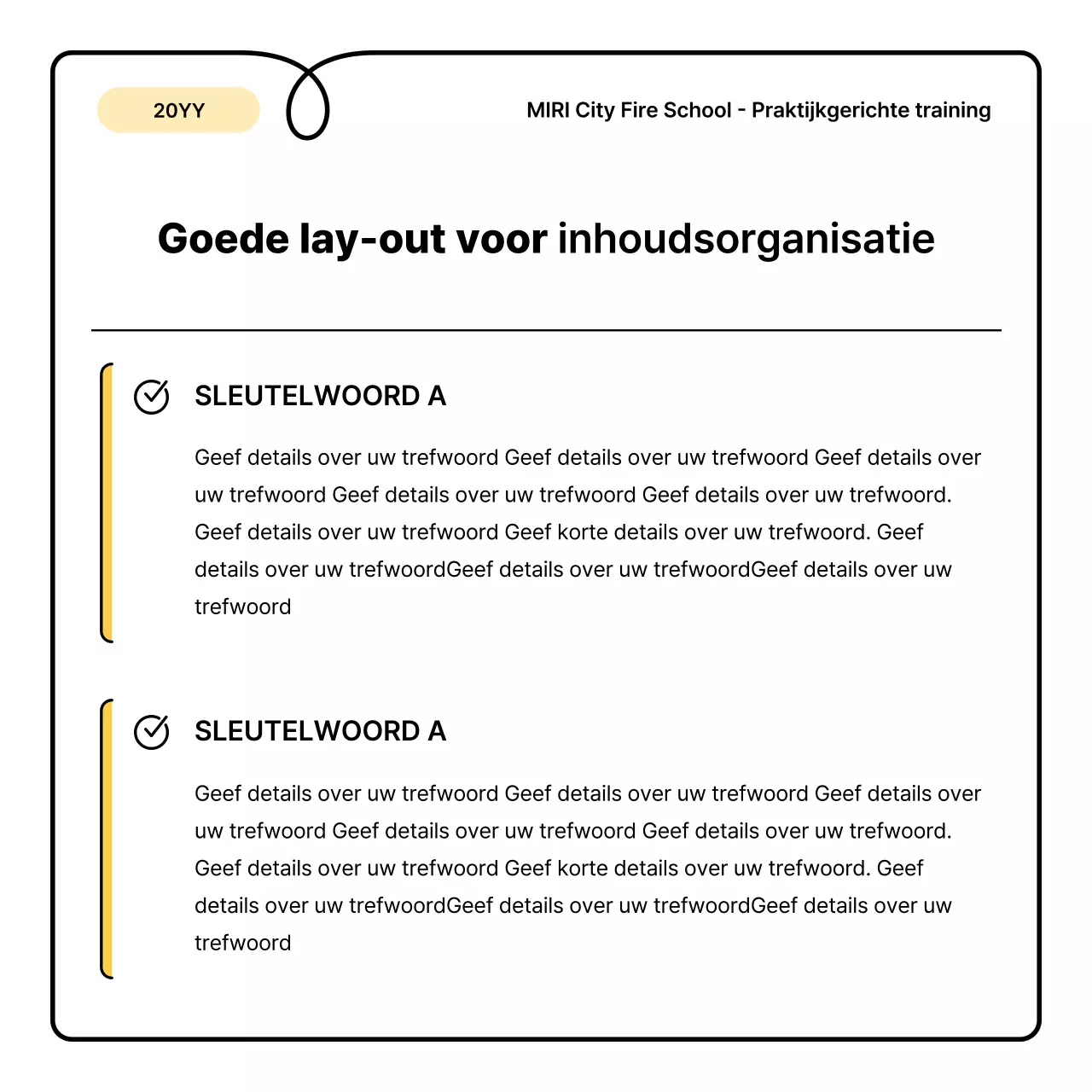 Gele en oranje basisprincipes en een leuk informatieblad over brandveiligheid