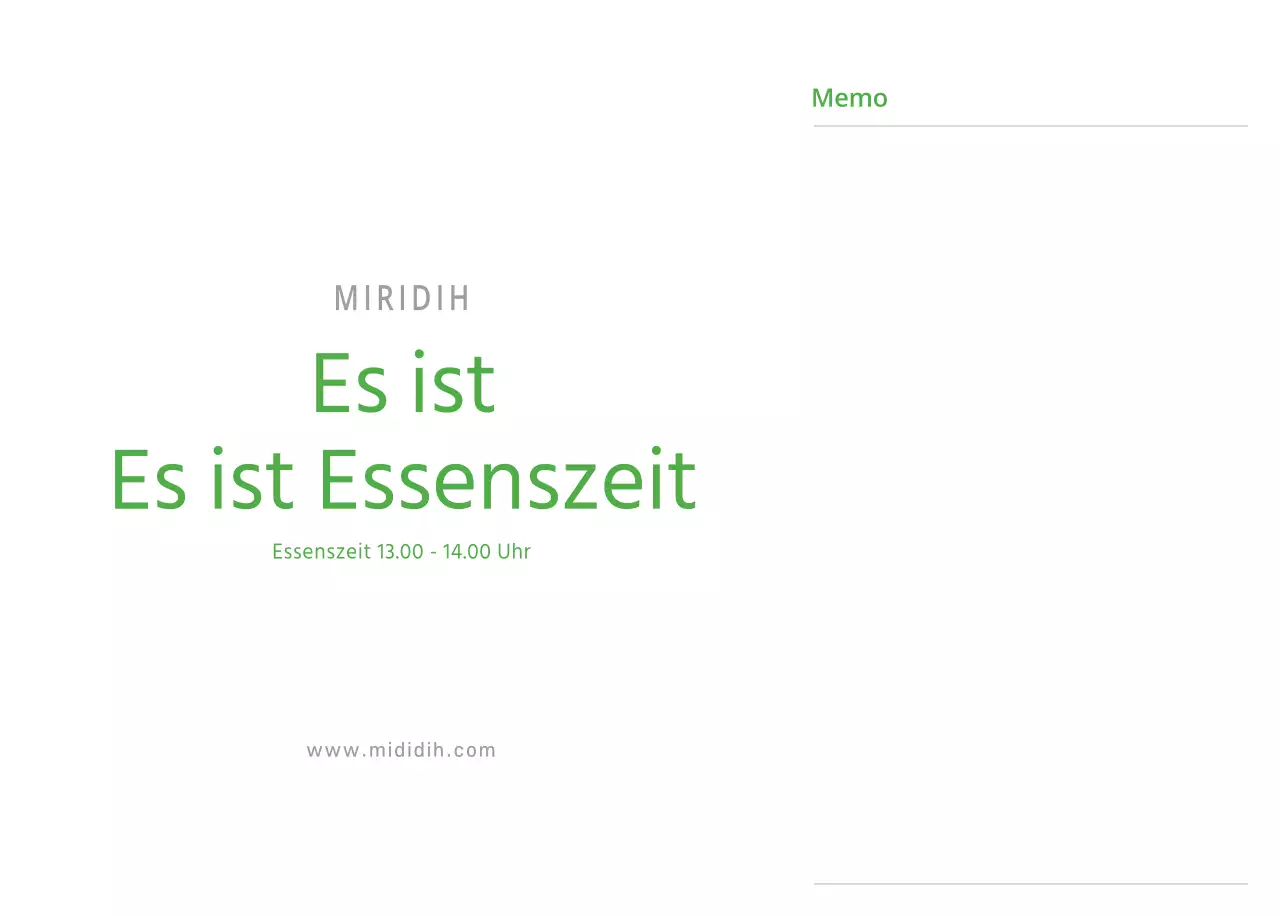 Niedlich illustrierter grüner Tischkalender mit Familienthemen