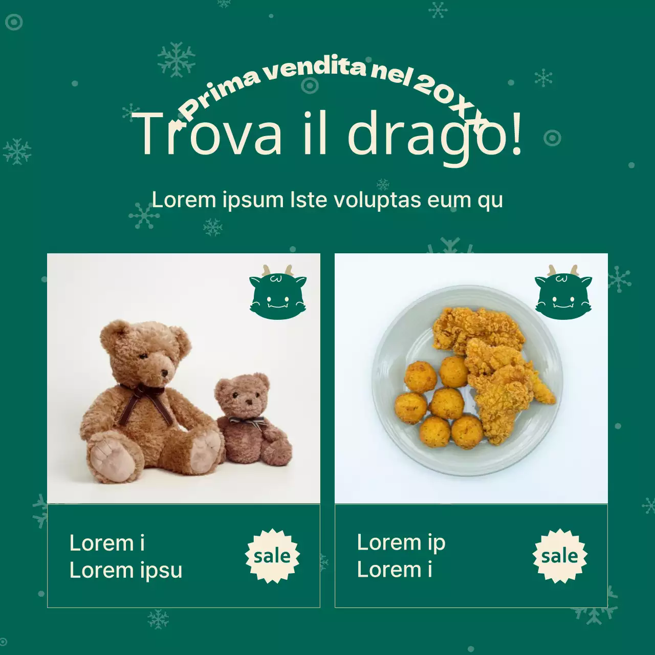 Annunci di marketing natalizi in rosso