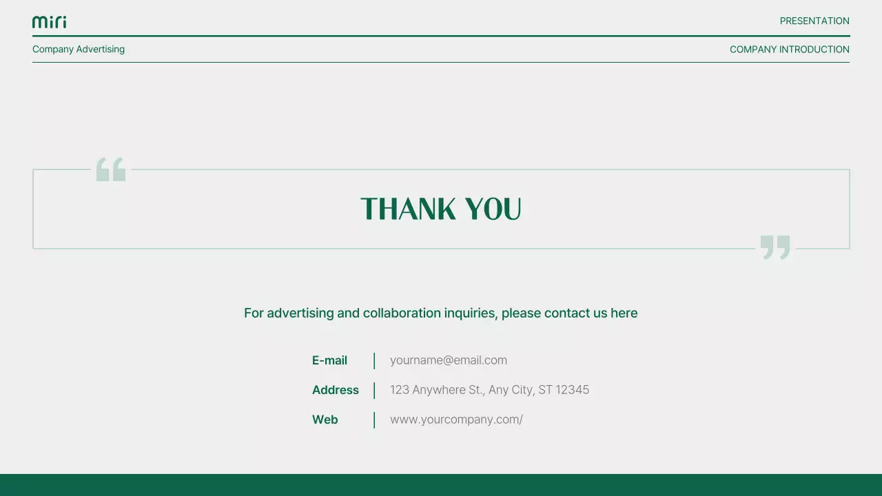 초록색과 회색의 모던한 스토리텔링형 기업 소개서