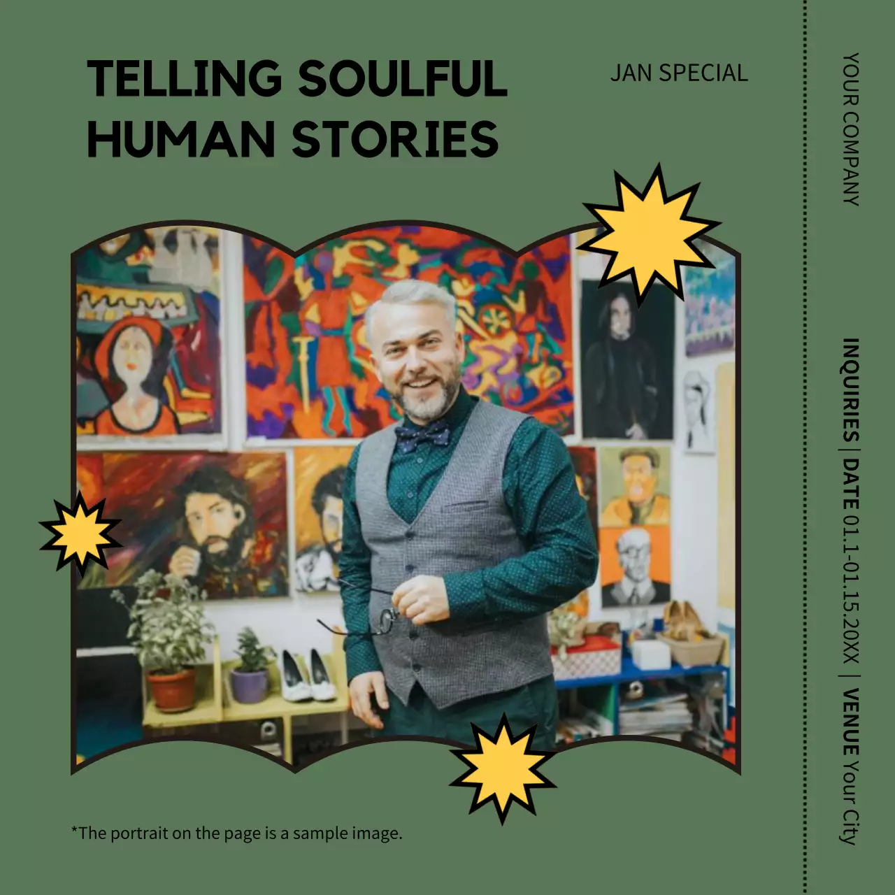 Promote a simple green and yellow New Year's course introduction