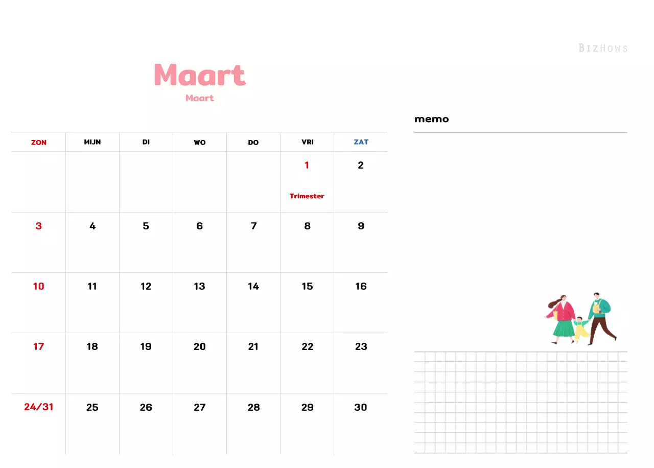 Een warme, geïllustreerde nieuwjaarskalender