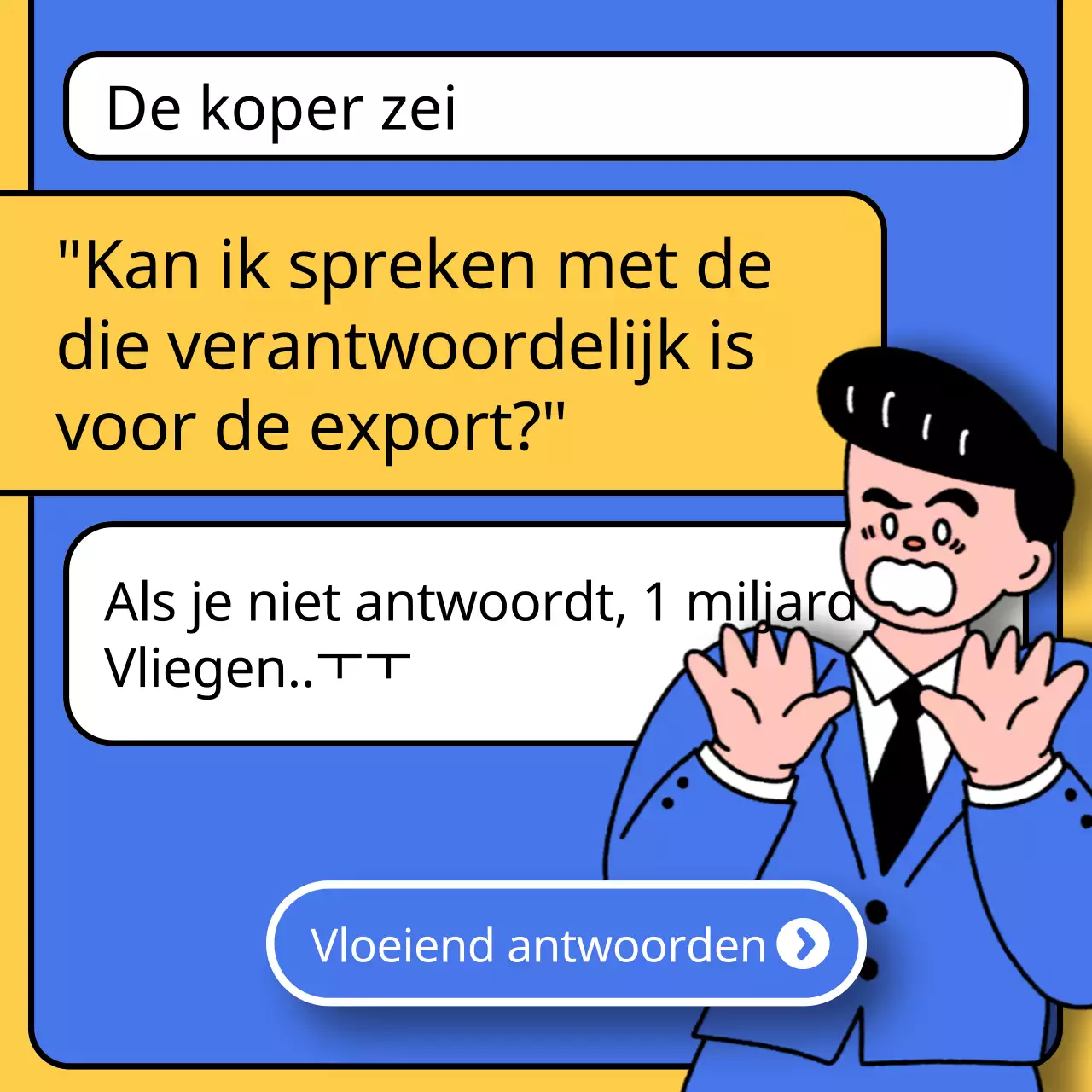 Een kitscherige Engelse taalschool in blauw en geel promoten