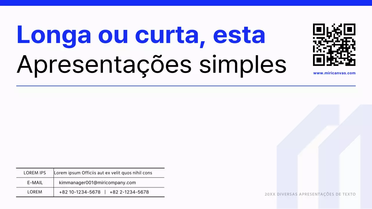 Relatório com layout de texto moderno em azul e branco
