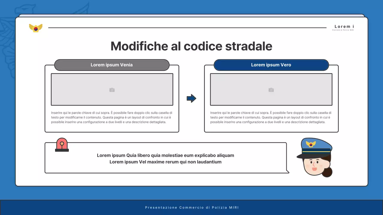 Affissioni di default del bollettino della stazione di polizia in blu e blu navy