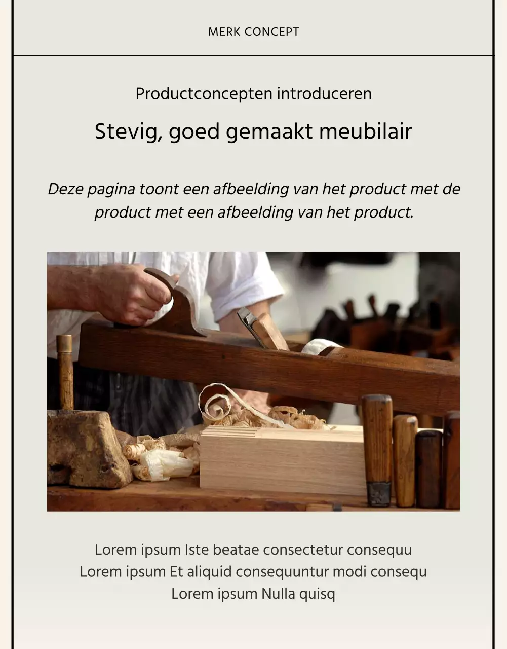 Basisstijl in zwart en beige Merkverklaring handel